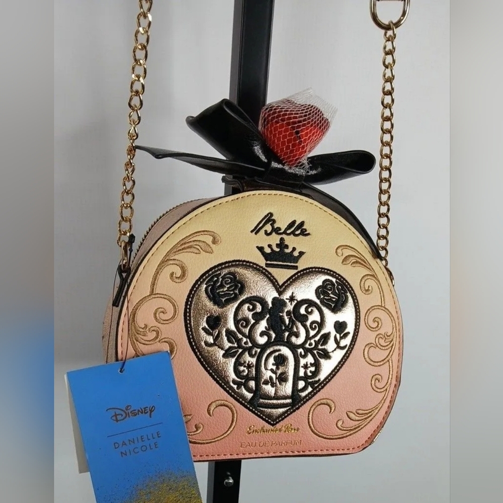 NWT Danielle Nicole X Disney Beauty & the Beast Belle Perfume Crossbody Bag